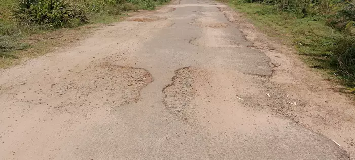 குண்டும், குழியுமான சாலை