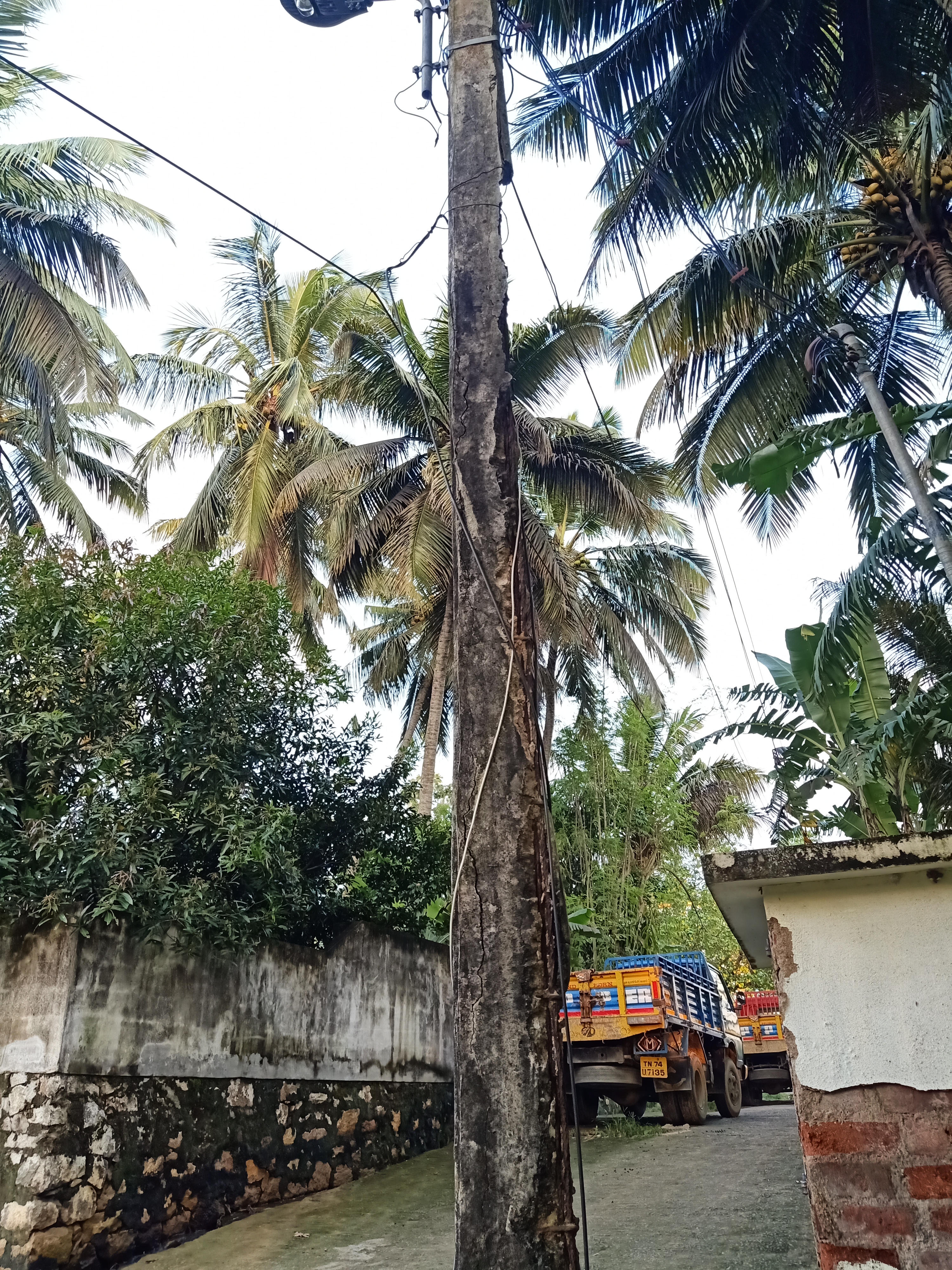 சேதமடைந்த மின்கம்பம்