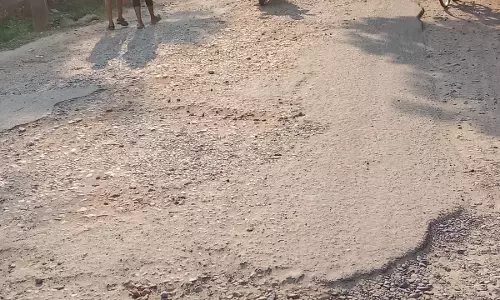 குண்டும், குழியுமாய் சாலை