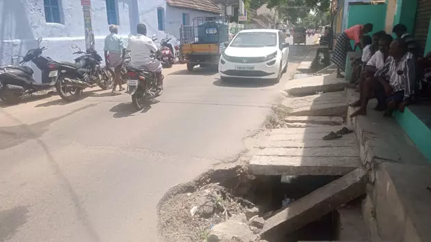 விபத்து ஏற்படுத்தும் வாறுகால்