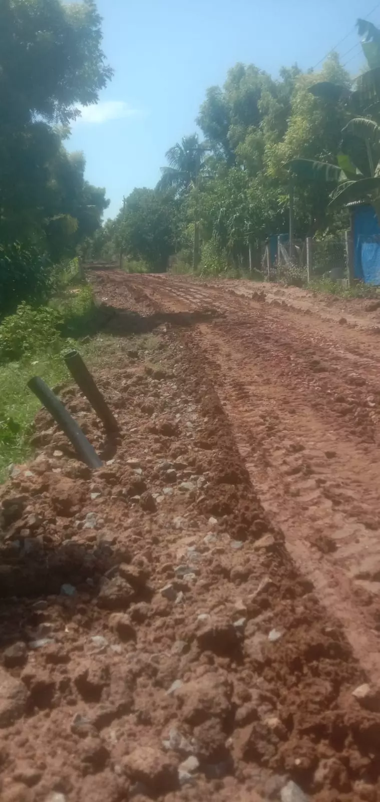 சேறும், சகதியுமான சாலை