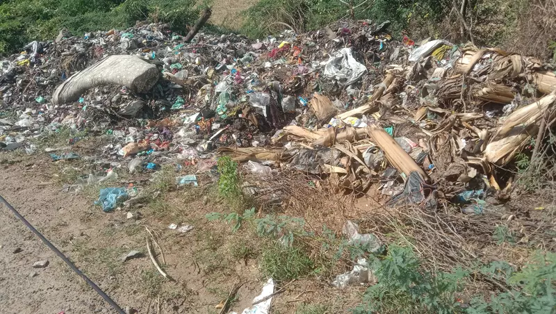 சாலையோரம் கொட்டப்படும் குப்பைகள்