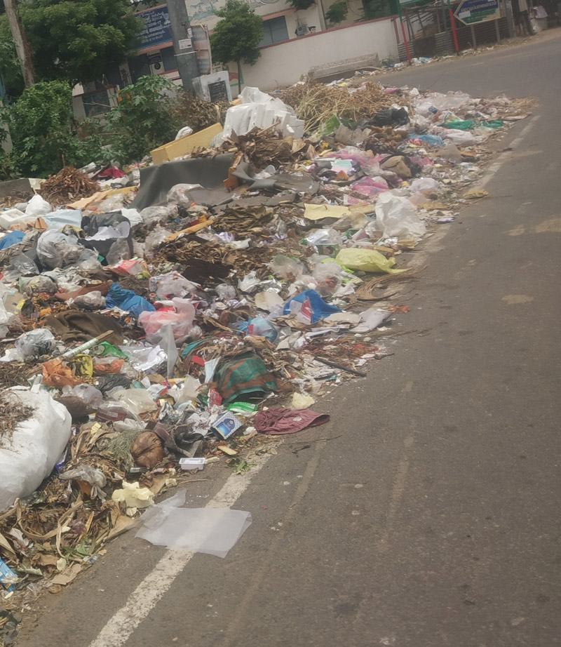 சாலையோரம் கொட்டப்படும் குப்பைகள் சாலையோரம் கொட்டப்படும் குப்பைகள்