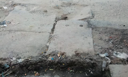 சிமெண்டு சிலாப் சேதம்