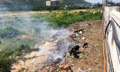 குப்பைகளுக்கு தீ வைக்கும் அவலம்