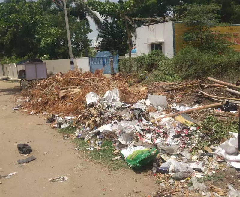 சாலையோரம் கொட்டப்படும் குப்பைகள் சாலையோரம் கொட்டப்படும் குப்பைகள்