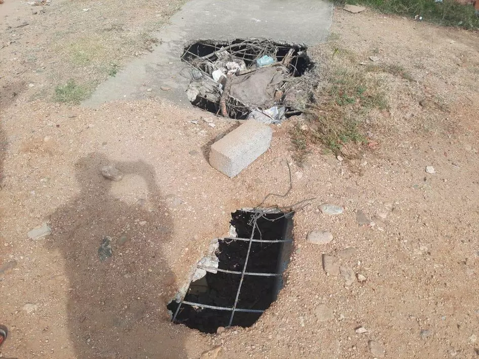 சாக்கடை கால்வாய் சேதம்