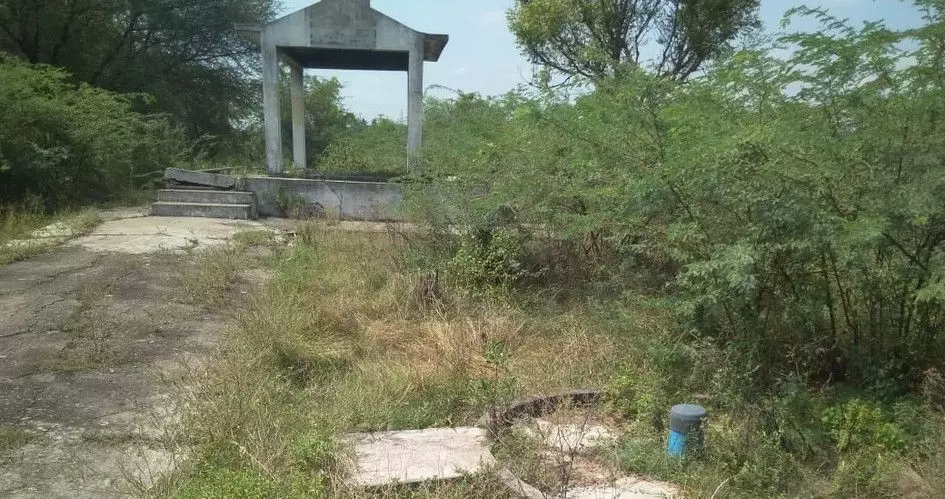 புதர் மண்டிக்கிடக்கும் சுடுகாடு