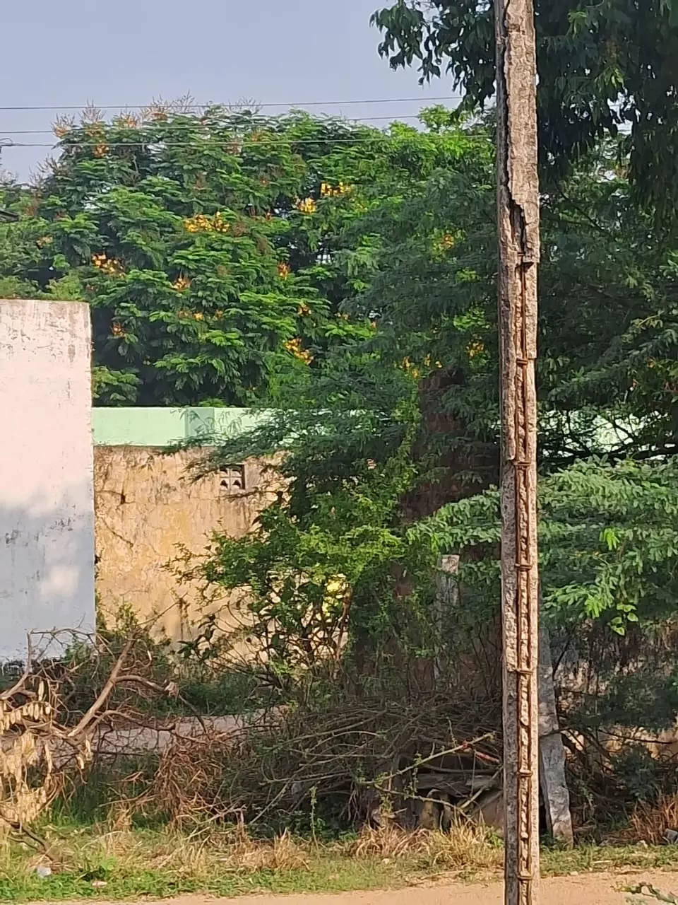 சேதமடைந்த மின்கம்பம்