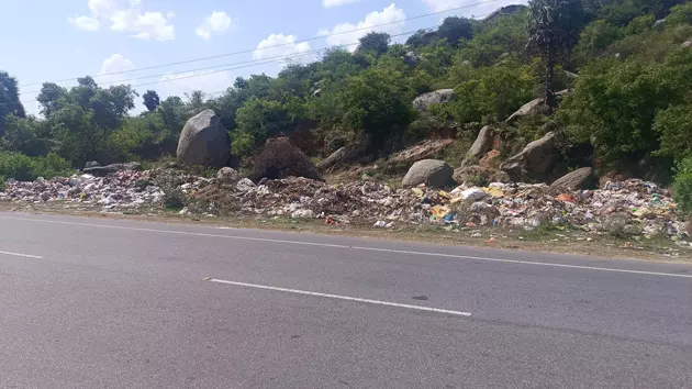 சாலையோரம் வீசப்படும் குப்பைகள் சாலையோரம் வீசப்படும் குப்பைகள்