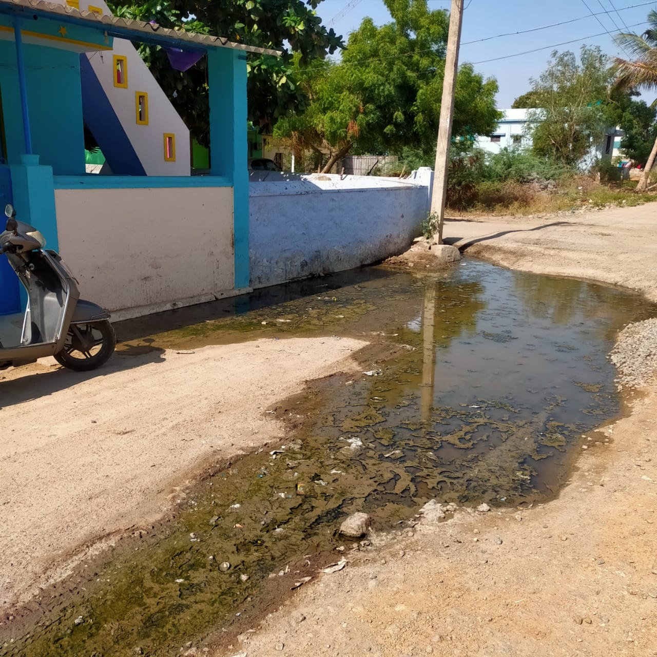 தெருவில் தேங்கும் கழிவுநீர் தெருவில் தேங்கும் கழிவுநீர்