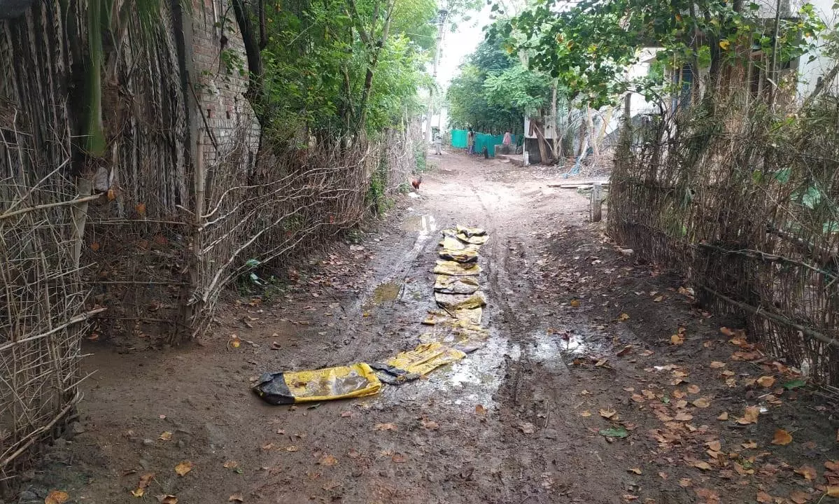 சேறும், சகதியுமான சாலை சேறும், சகதியுமான சாலை