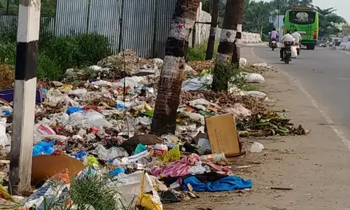 சாலையோரம் குவியும் குப்ைபகள் சாலையோரம் குவியும் குப்ைபகள்