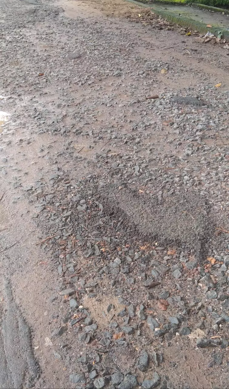 குண்டும்,குழியுமான சாலை