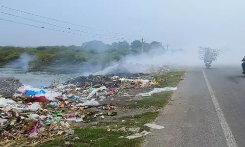 சாலையோரம் குப்பைகளை எரிக்கும் அவலம்