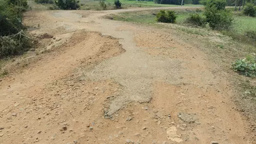 குண்டும், குழியுமான சாலை