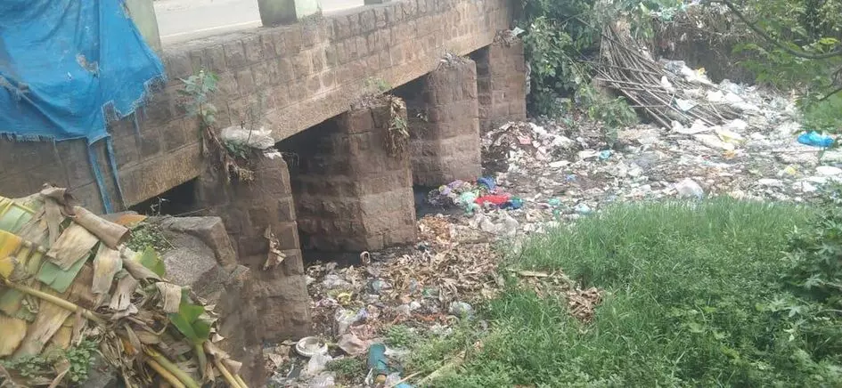 கண்மாயில் கொட்டப்படும் கழிவுகள் கண்மாயில் கொட்டப்படும் கழிவுகள்