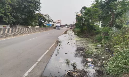 சாலை ஓரத்தில் கழிவுநீர் சாலை ஓரத்தில் கழிவுநீர்