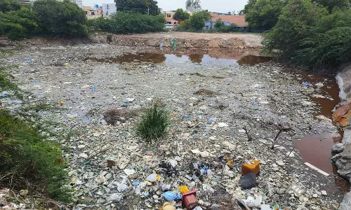 கழிவுநீர் தேங்கி நிற்கும் பாறைக்குழி