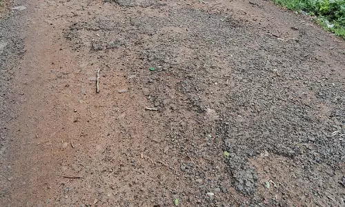 குண்டும்,குழியுமான சாலை