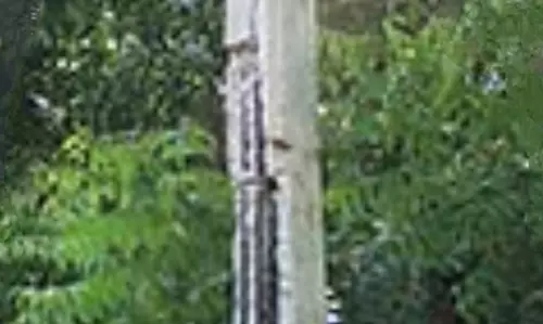 சேதமடைந்த மின்கம்பம் சேதமடைந்த மின்கம்பம்