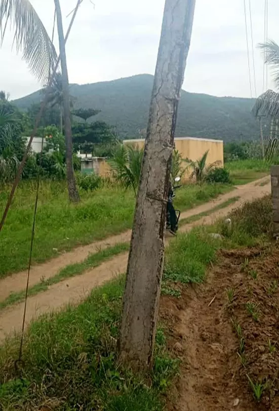 மின்கம்பம் சேதம் மின்கம்பம் சேதம்