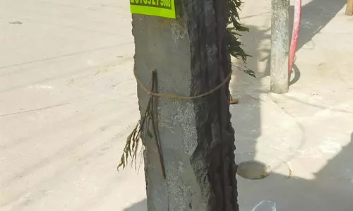 பழுதான மின்கம்பம்