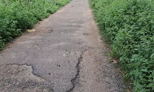 சேதமடைந்த சாலை