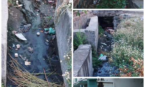 தூர்வாரப்படாத கழிவுநீர் வாய்க்கால்