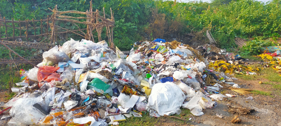 மயானத்தில் கொட்டப்படும் குப்ைபகள்