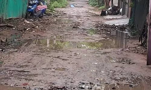 குண்டும்,குழியுமான சாலை