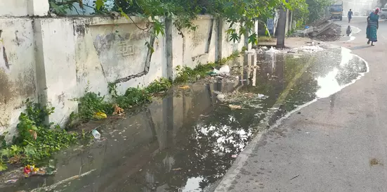 சாலையோரம் வீணாக ஓடும் குடிநீர் சாலையோரம் வீணாக ஓடும் குடிநீர்