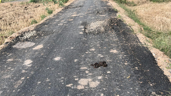 தார் சாலை சேதம்