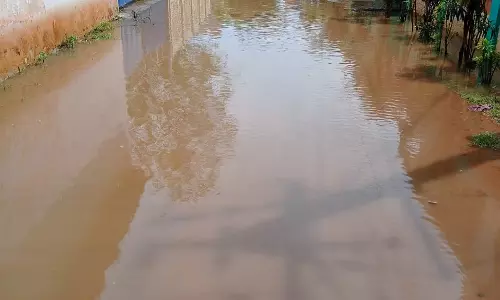 குடியிருப்பு பகுதியில் தேங்கும் மழைநீர்