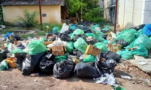 அரசு ஆஸ்பத்திரி வளாகத்தில்   தேங்கும் குப்பைகள்