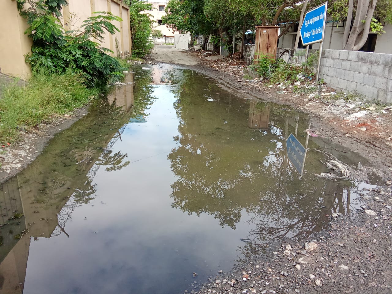 சாலையில் தேங்கிய கழிவுநீர்