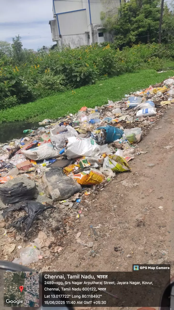 நீர்நிலையில் குப்பைகள்