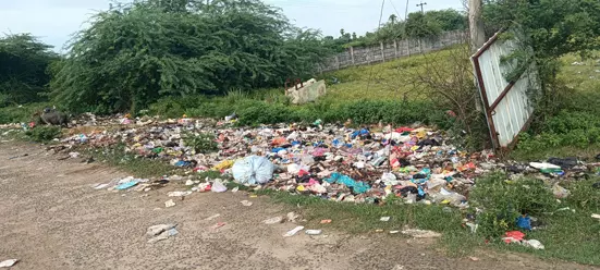 சாலையோரம் கொட்டப்படும் குப்பைகள் சாலையோரம் கொட்டப்படும் குப்பைகள்