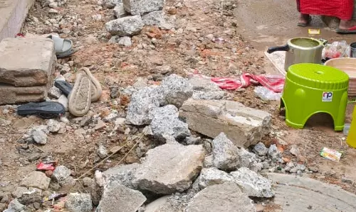 சாலை கழிவுகளால் பொதுமக்கள் அவதி சாலை கழிவுகளால் பொதுமக்கள் அவதி