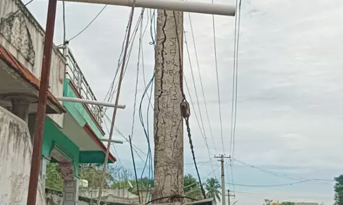 மின்கம்பம் சேதம்