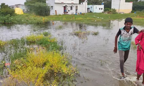 குடியிருப்புகளுக்குள் புகுந்த ஏரி நீர் குடியிருப்புகளுக்குள் புகுந்த ஏரி நீர்