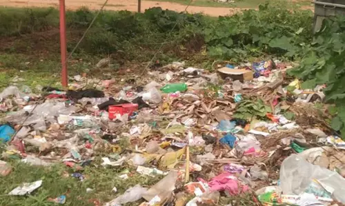 சாலையோரம் கொட்டப்படும் குப்பைகள்