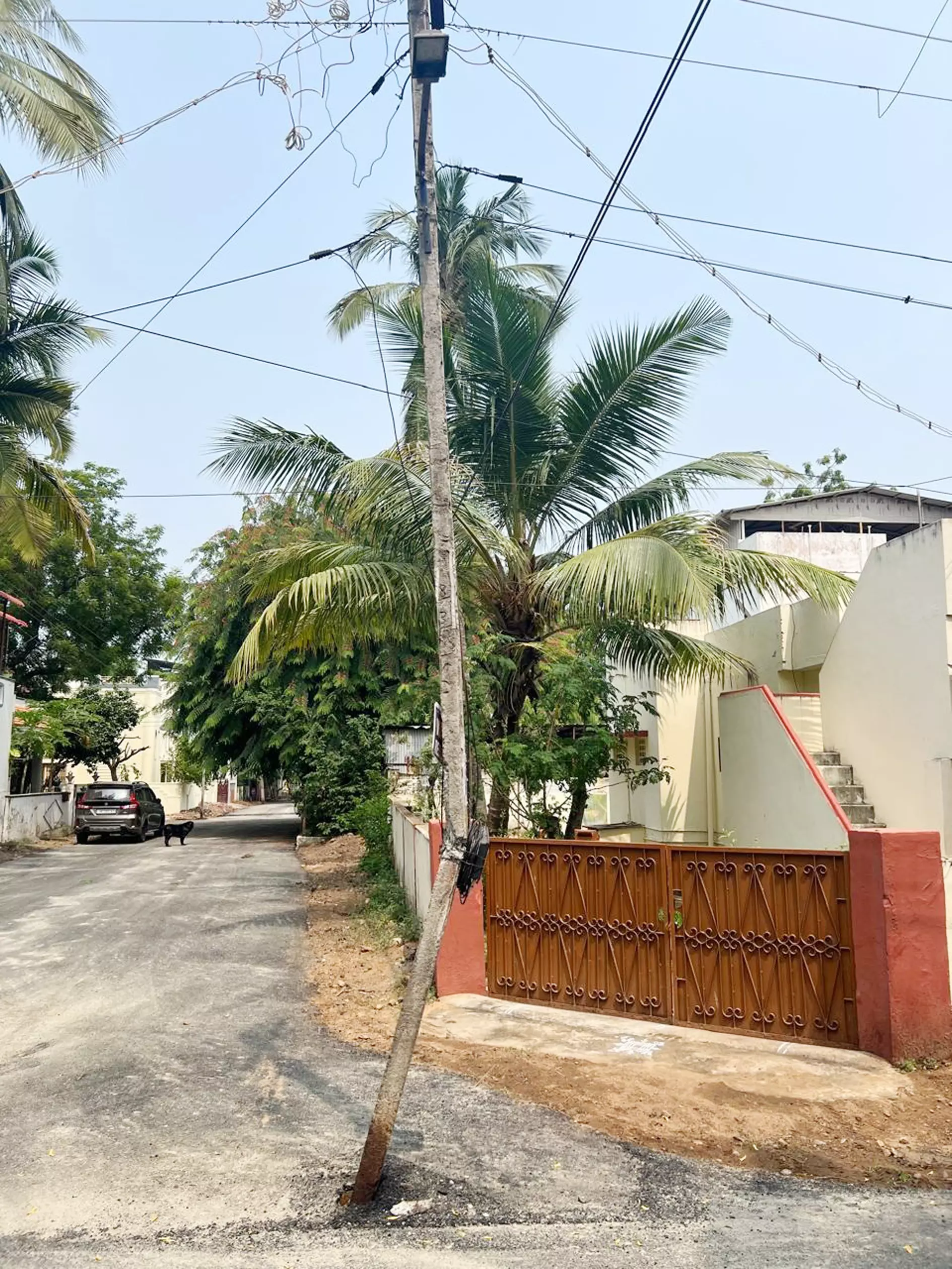 ஆபத்தான மின்கம்பம்