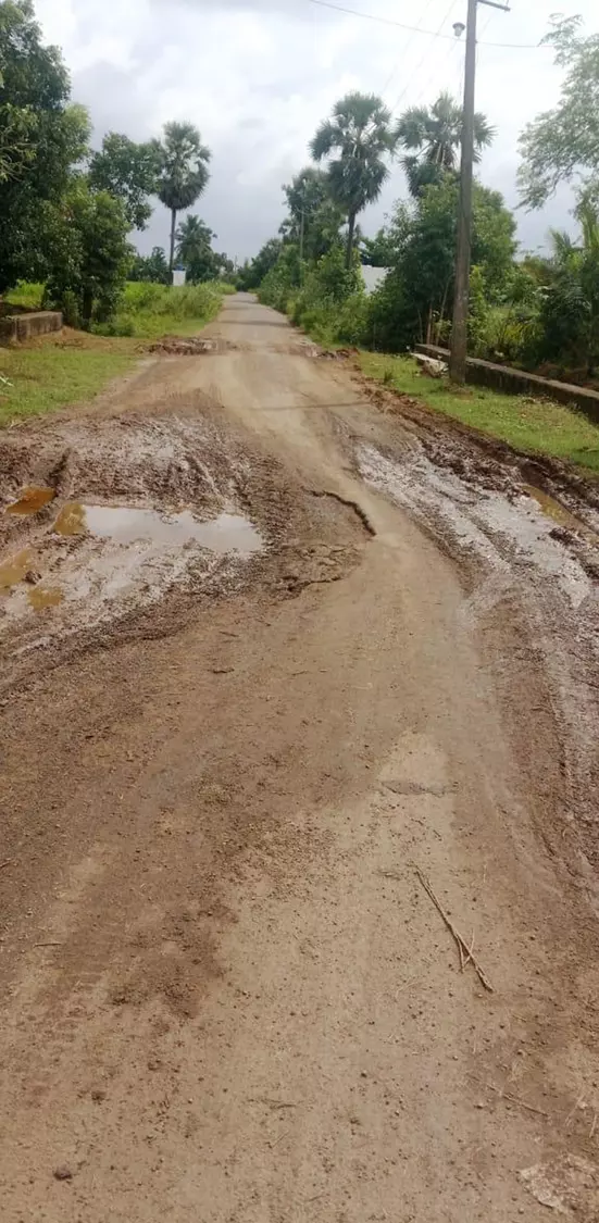 சேறும் சகதியுமான சாலை சேறும் சகதியுமான சாலை