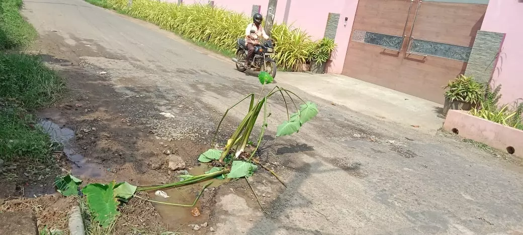 சேதமடைந்த சாலை சேதமடைந்த சாலை