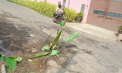 சேதமடைந்த சாலை