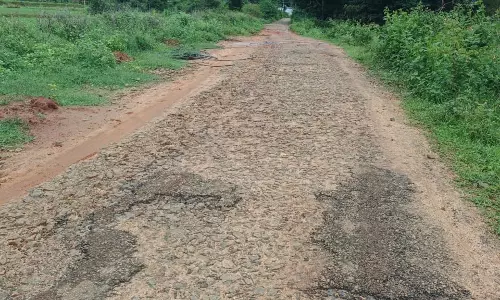 குண்டும், குழியுமான சாலை