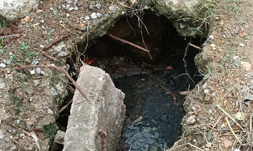 கழிவுநீர் கால்வாய் சிலாப் சேதம்