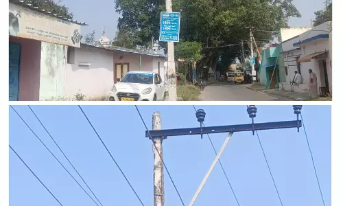 மின்கம்பம் சேதம் மின்கம்பம் சேதம்