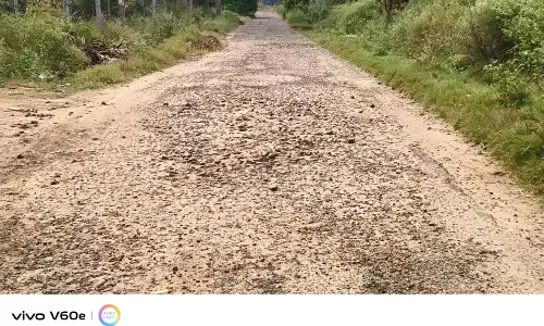 குண்டும், குழியுமான தார்சாலை